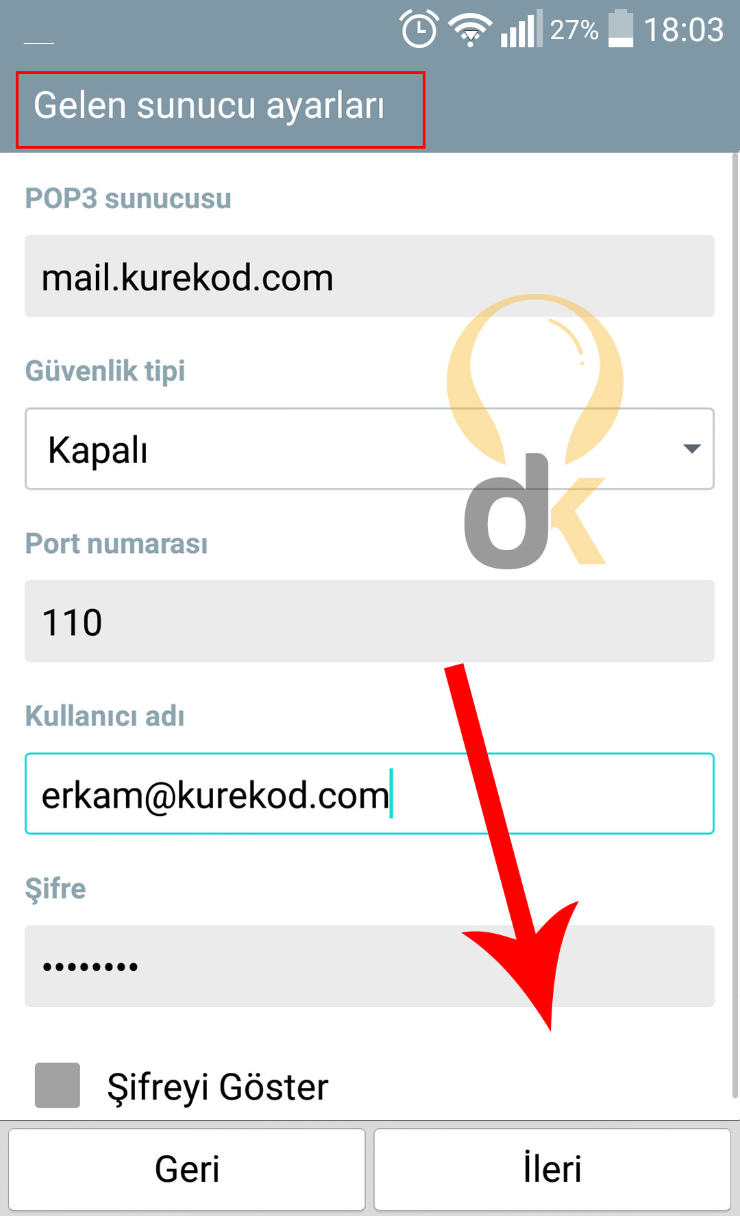 Android Telefonlar In Email Kurulumu Resimli Kurulum Digital K Re